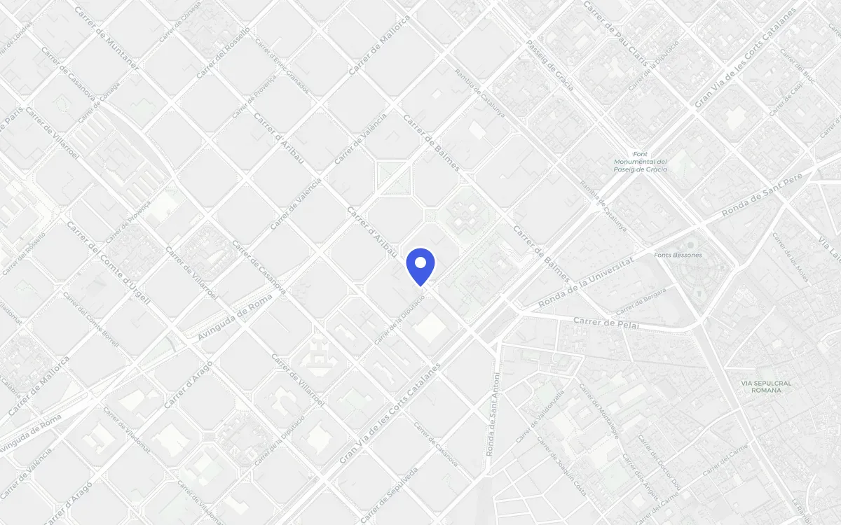 Mapa of the ubicación of Barcelona Laboral in Carrer of Balmes, Barcelona